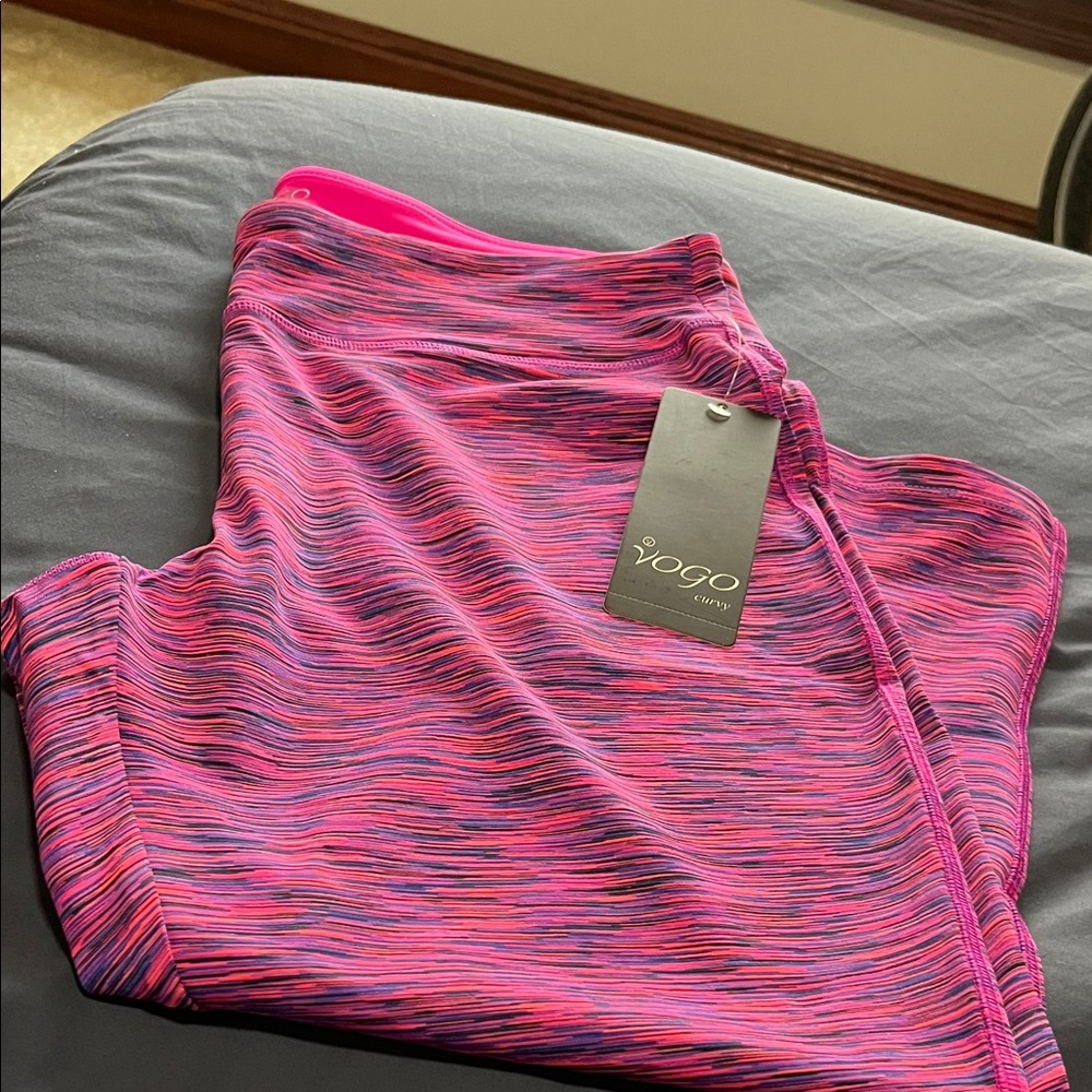 VOGO Athletica Pink & Purple Space-Dye Leggings